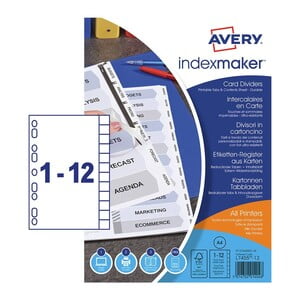AVERY INDEX MARKER DIVIDER 12TAB (L7455-12)