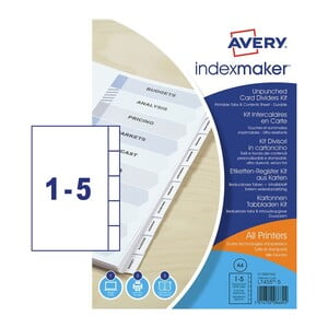 AVERY INDEX MAKER DIVIDER 5 TAB (L7455-5)