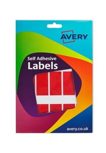 AVERY RECTANGLE LABELS 25X50MM A5 15LABELS/SHT 22SHT/PKT  RED (16-313)