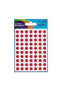 AVERY ROUND LABELS 8MM DIA A6 560LABELS/PKT RED (32-301)