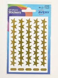 AVERY STICKERS STAR 14MM 90LABELS/PKT (32-520)