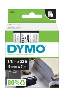 Dymo Label Tape 9mm black on white