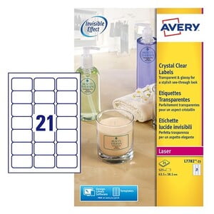 AVERY CRYSTAL CLEAR LABELS 63.5X38.1MM (L7782-25)