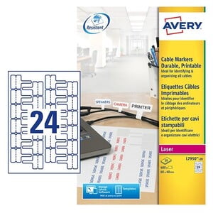 AVERY CABLE MARKERS 60X40MM (L7950-20)