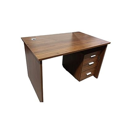 Office Desk With Pedestal 120x70cm Dark Brown