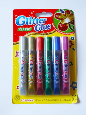 Amos Glitter Glue 6 Colors/pack (10.5ml each)