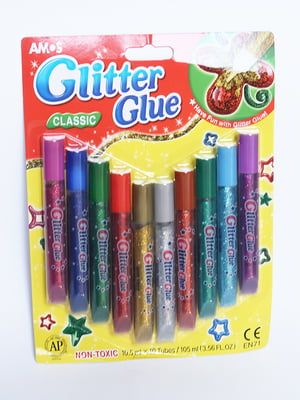 Amos Glitter Glue Classic 10 Colors/Pack(10.5ml each)