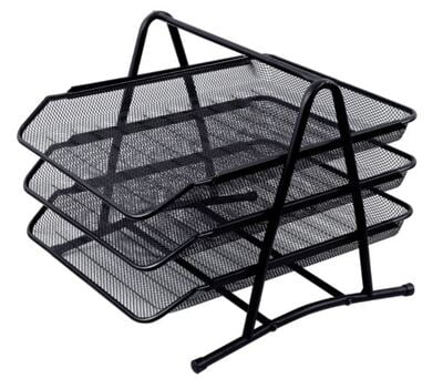 Foska Office Tray 3 layers Metal mesh Black (HY62001)